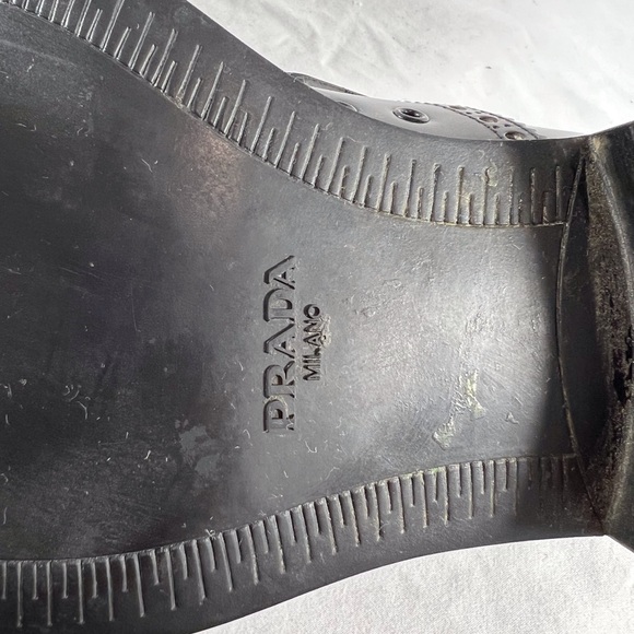 PRADA Black Leather Hook & Loop Men's Wingtin Brogues Oxfords Italy 7UK 8US - Picture 17 of 17
